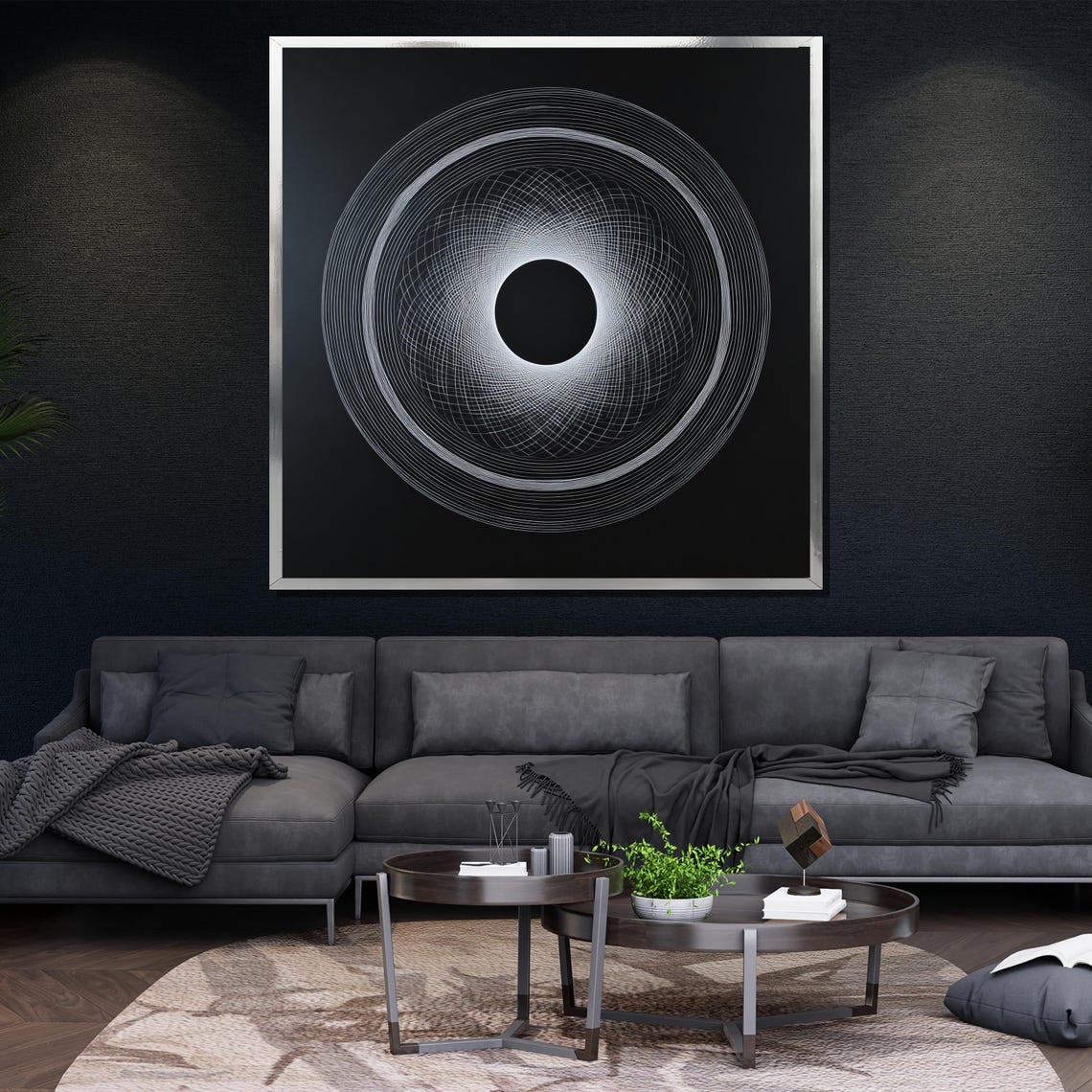 Minimalist Black And White Abstract Painting Modern Wall Art Unique Gift For Living Room Bold Home Decor Statement Piece - Image 4