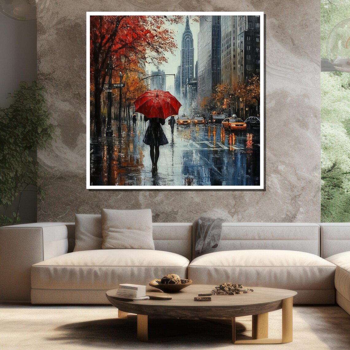 Rainy New York Street Painting, New York City Art Print - Image 3