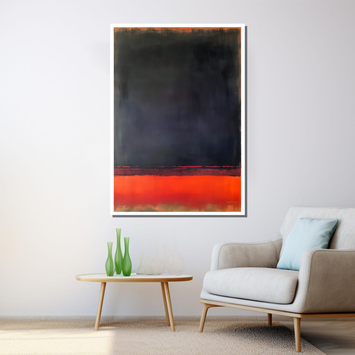 Mark Rothko Black Red Glowing Dramatic Color Field Art Print - Image 3