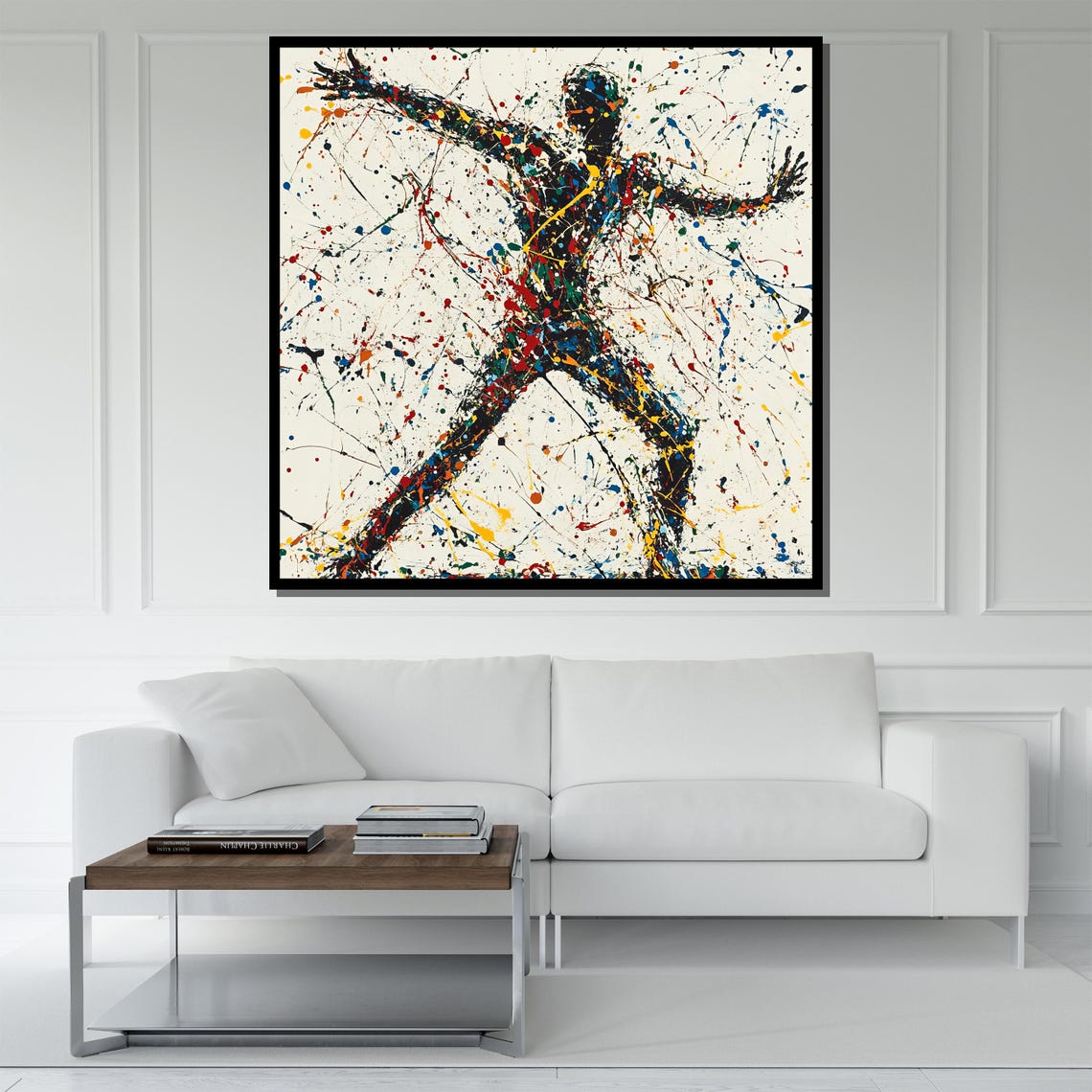 Dynamic Abstract Action Painting Modern Wall Art Unique Gift For Living Room Bold Home Decor Statement Piece - Image 5