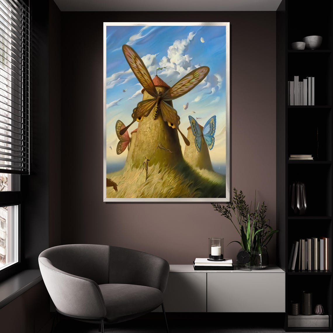 Morteza Katouzian Butterfly Wing Windmill Surreal Fantasy Art Poster - Image 4