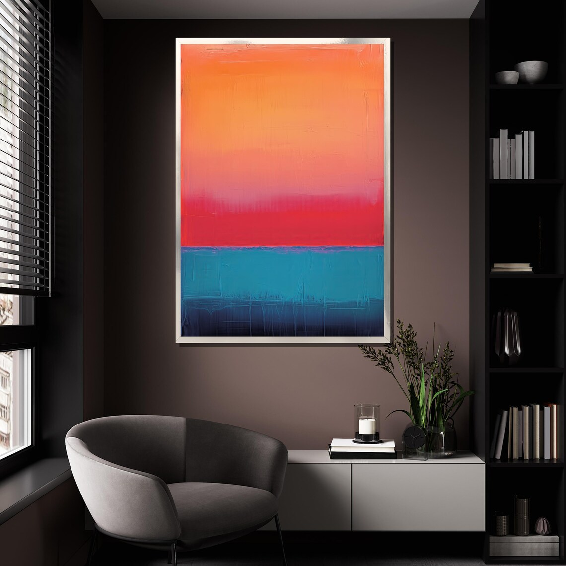 Mark Rothko Orange Red And Blue Abstract Art - Image 4