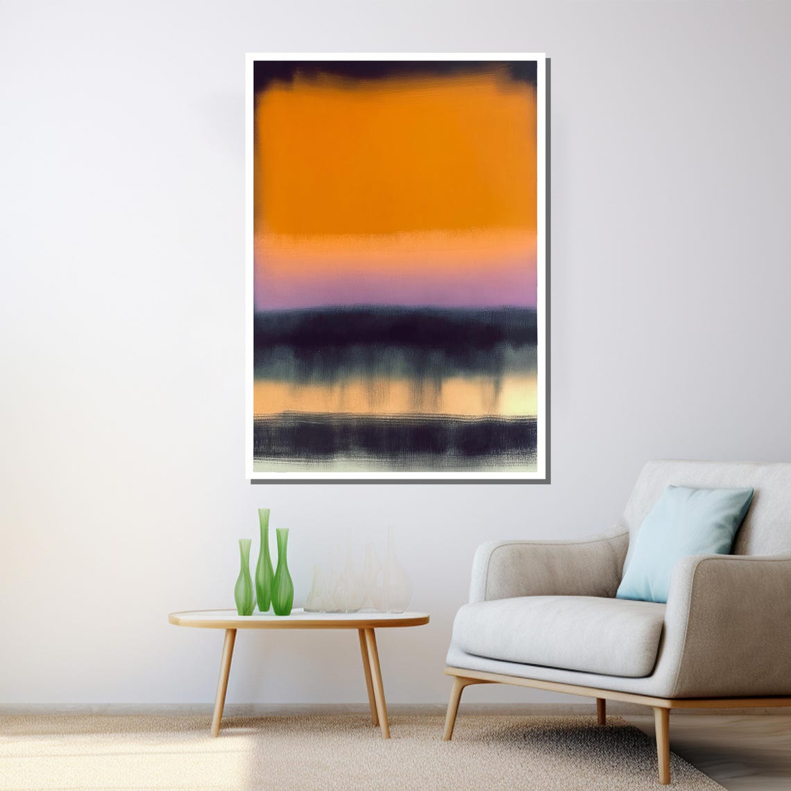 Mark Rothko Painting Sunset Orange And Purple Abstract Art Modern Wall Decor Mid Century Gift Large Artwork - Image 3