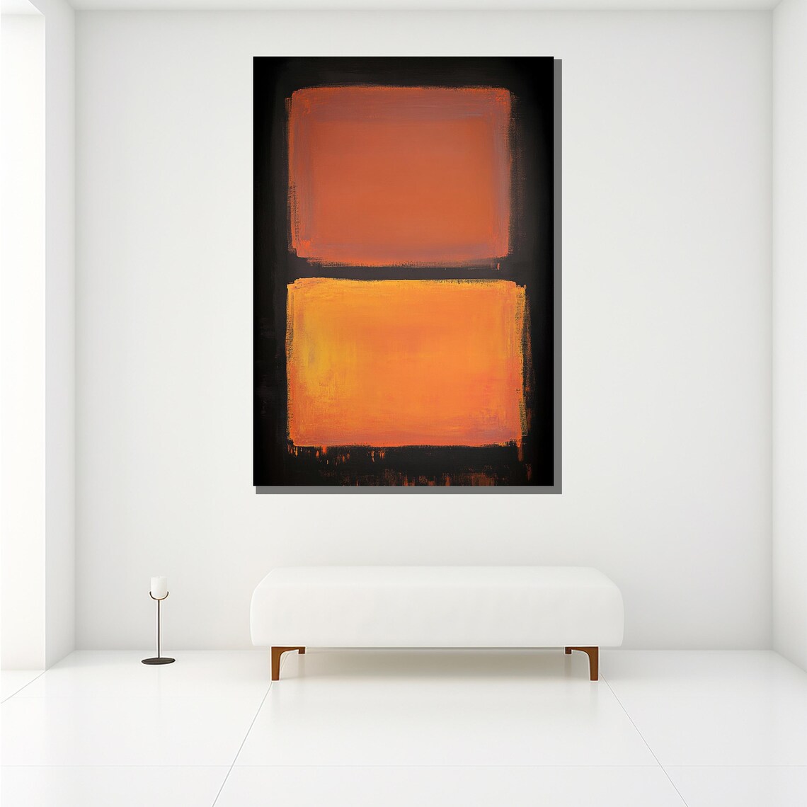Mark Rothko Painting Orange And Yellow Abstract Artwork On Black Modern Art Gift For Wall Decor - Image 2