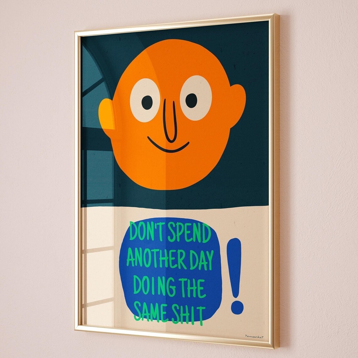 Retro Uplifting Quote, Funky Motivational Art