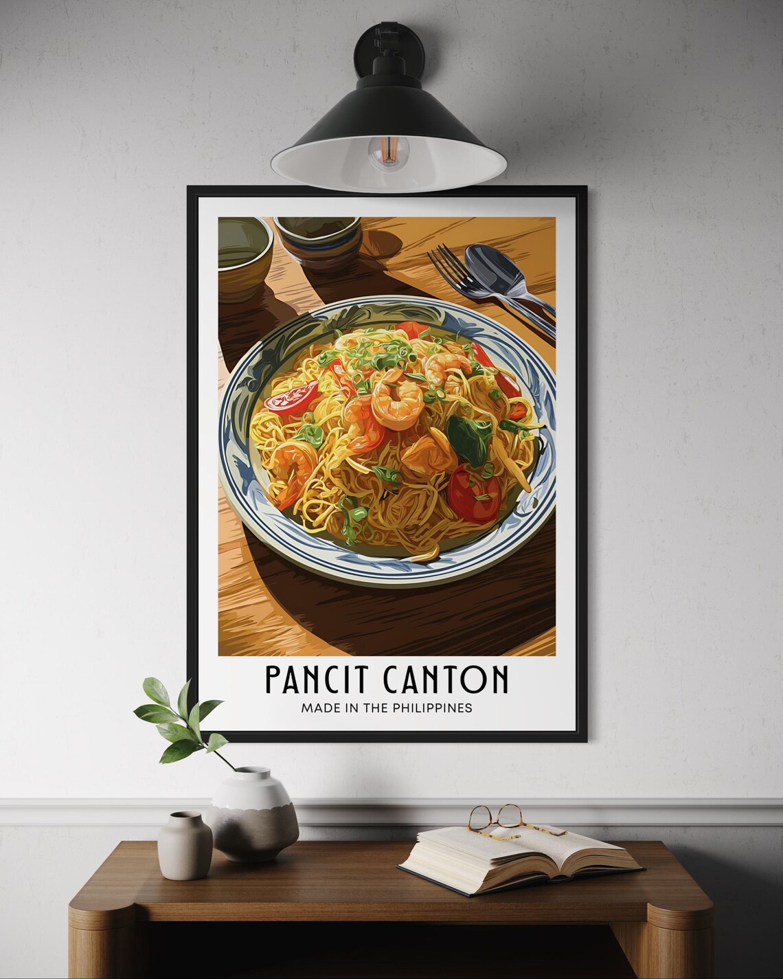 Pancit Canton Filipino Shrimp Stir Fry Noodles Philippines Kitchen Art Print