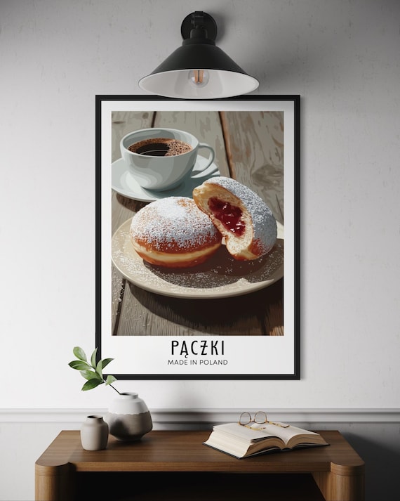 Paczki Polish Doughnut Poster, Traditional Dessert Print