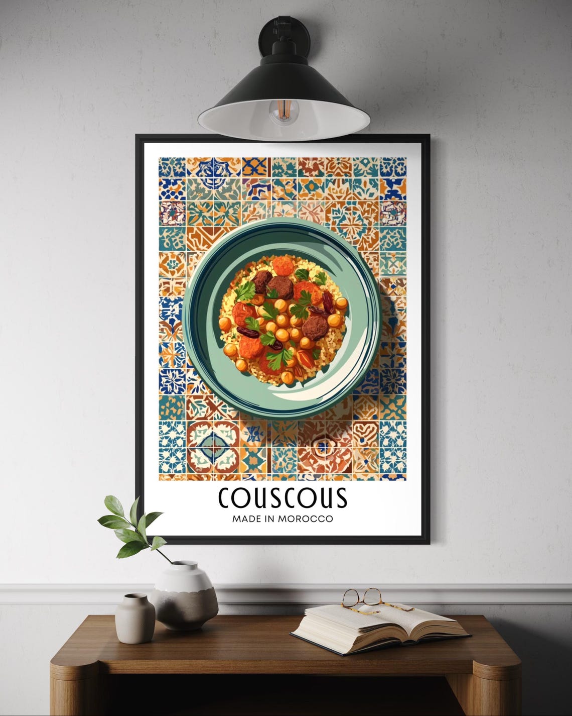 Moroccan Couscous Traditional Dinner Dish Kitchen Tile Wall Art