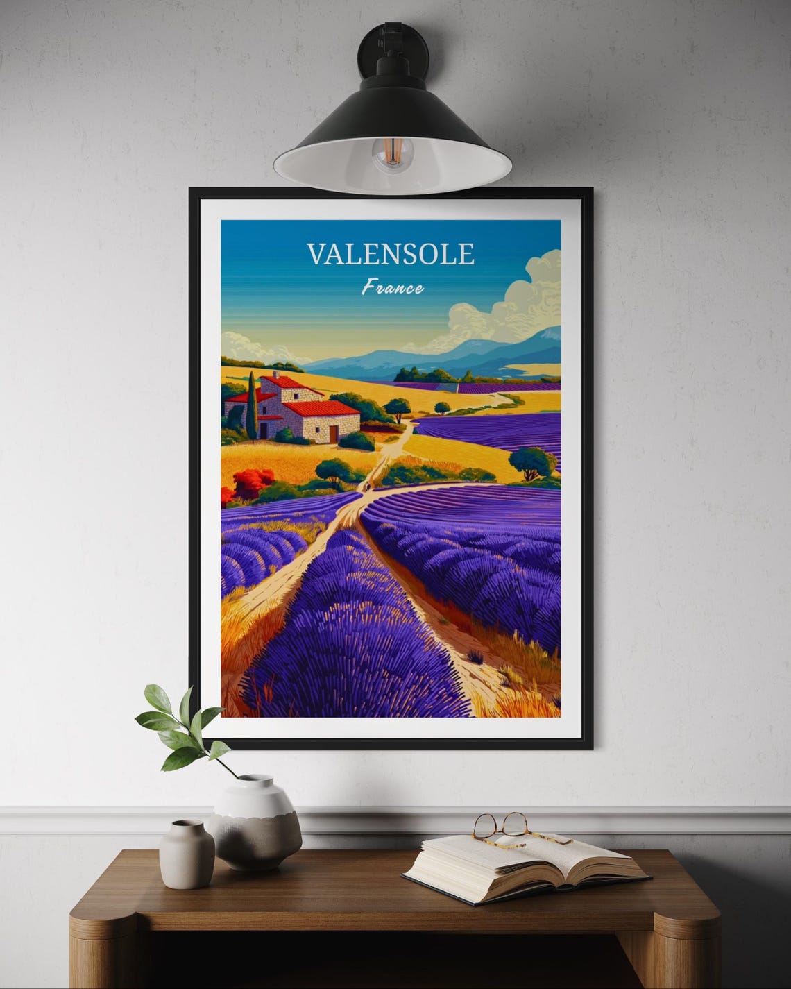 Valensole France Lavender Fields Provence Vibrant Travel Poster Art
