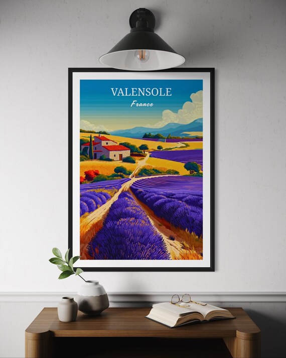 Valensole France Lavender Fields Provence Vibrant Travel Poster Art