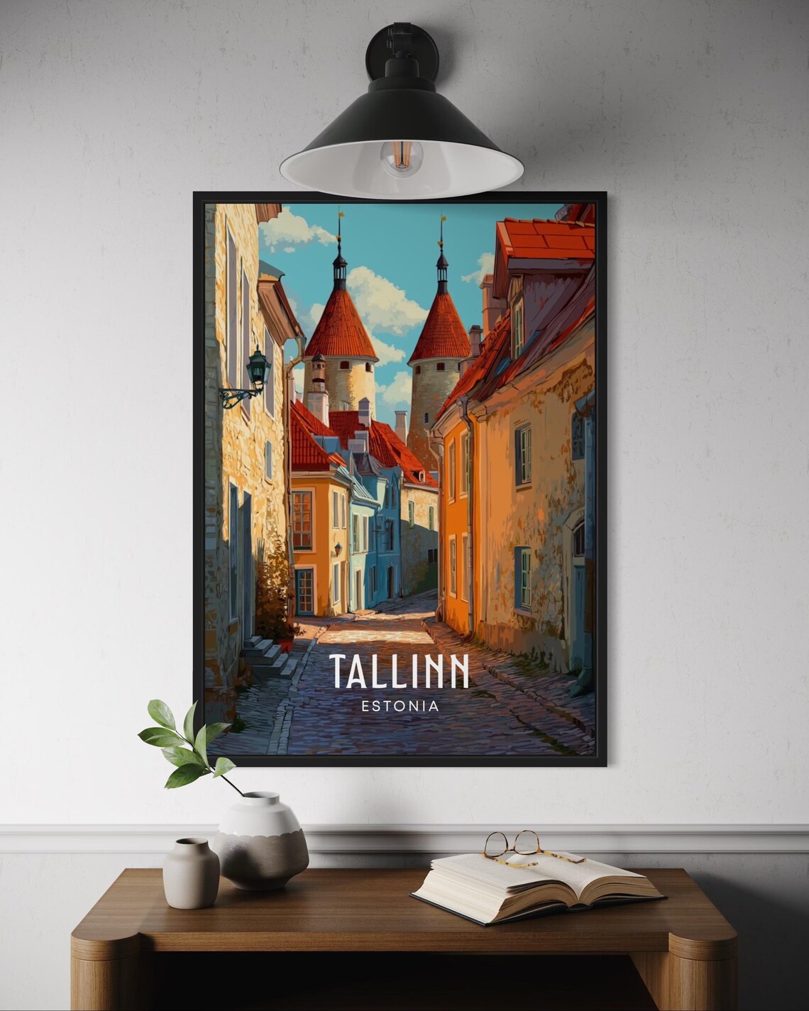 Tallinn Estonia Charming Medieval Old Town Towers Street Poster