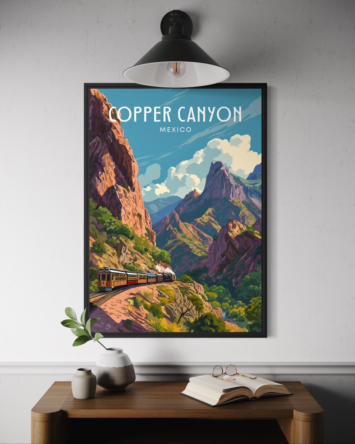Copper Canyon Travel Poster, Southwestern Nature Print