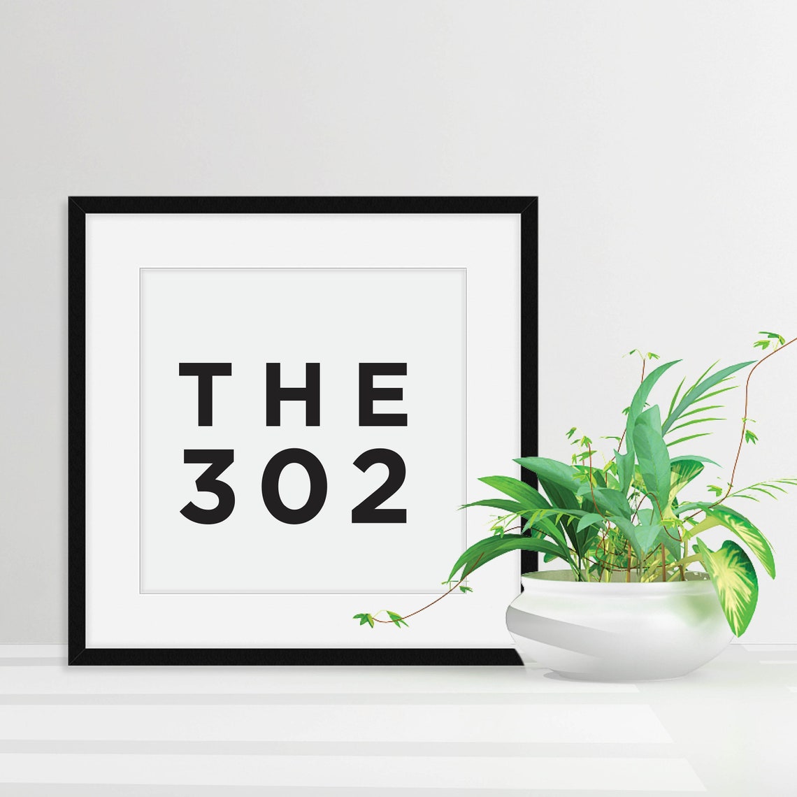 The 302 Area Code Delaware State Hometown Pride Typography Poster
