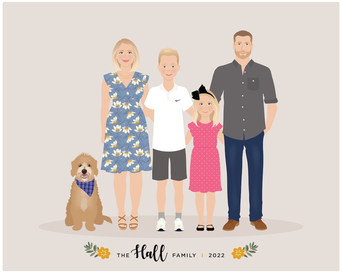 Custom Family Portrait, Hand Drawn Illustration - Image 4