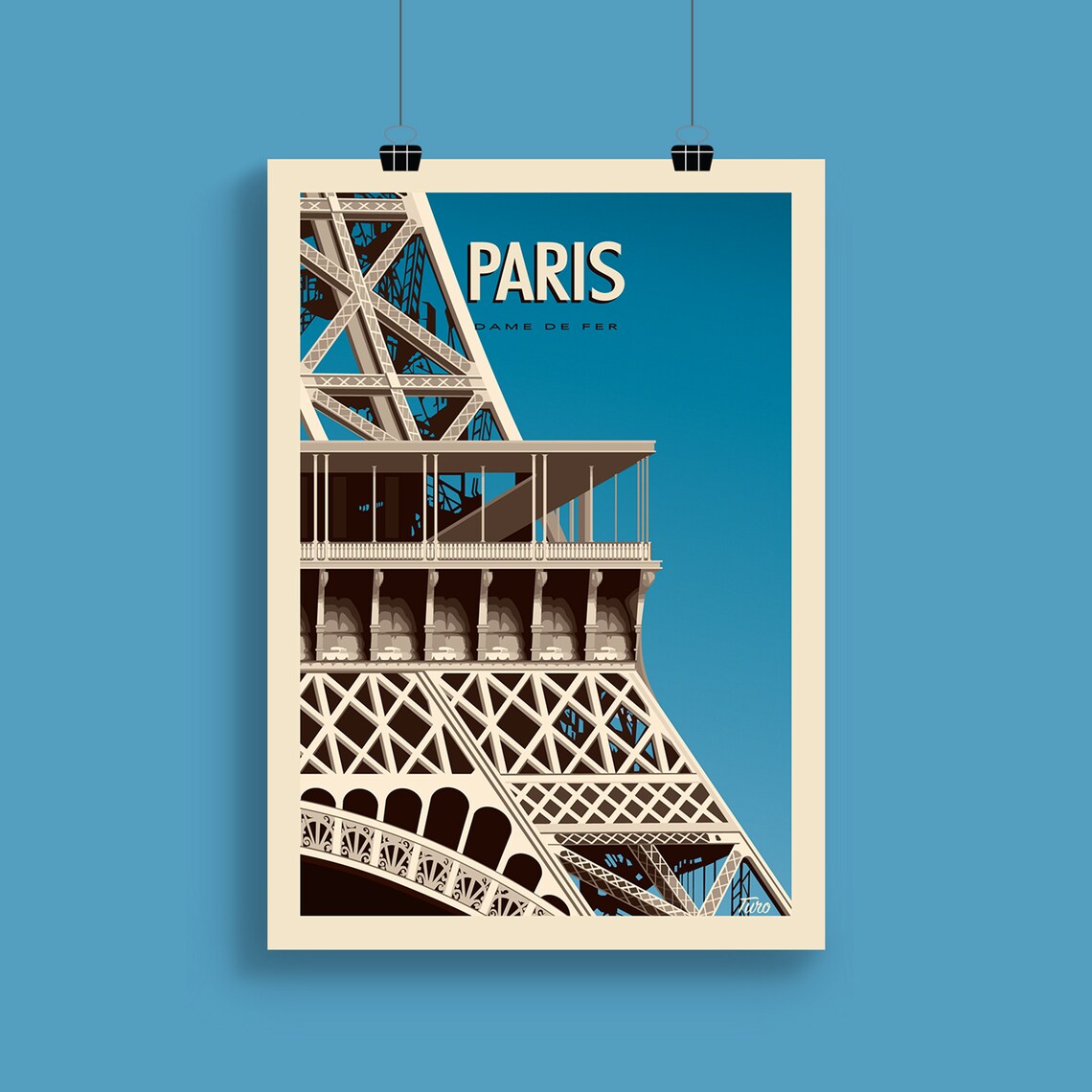 Paris Travel Poster, Eiffel Tower Travel Poster - Image 2