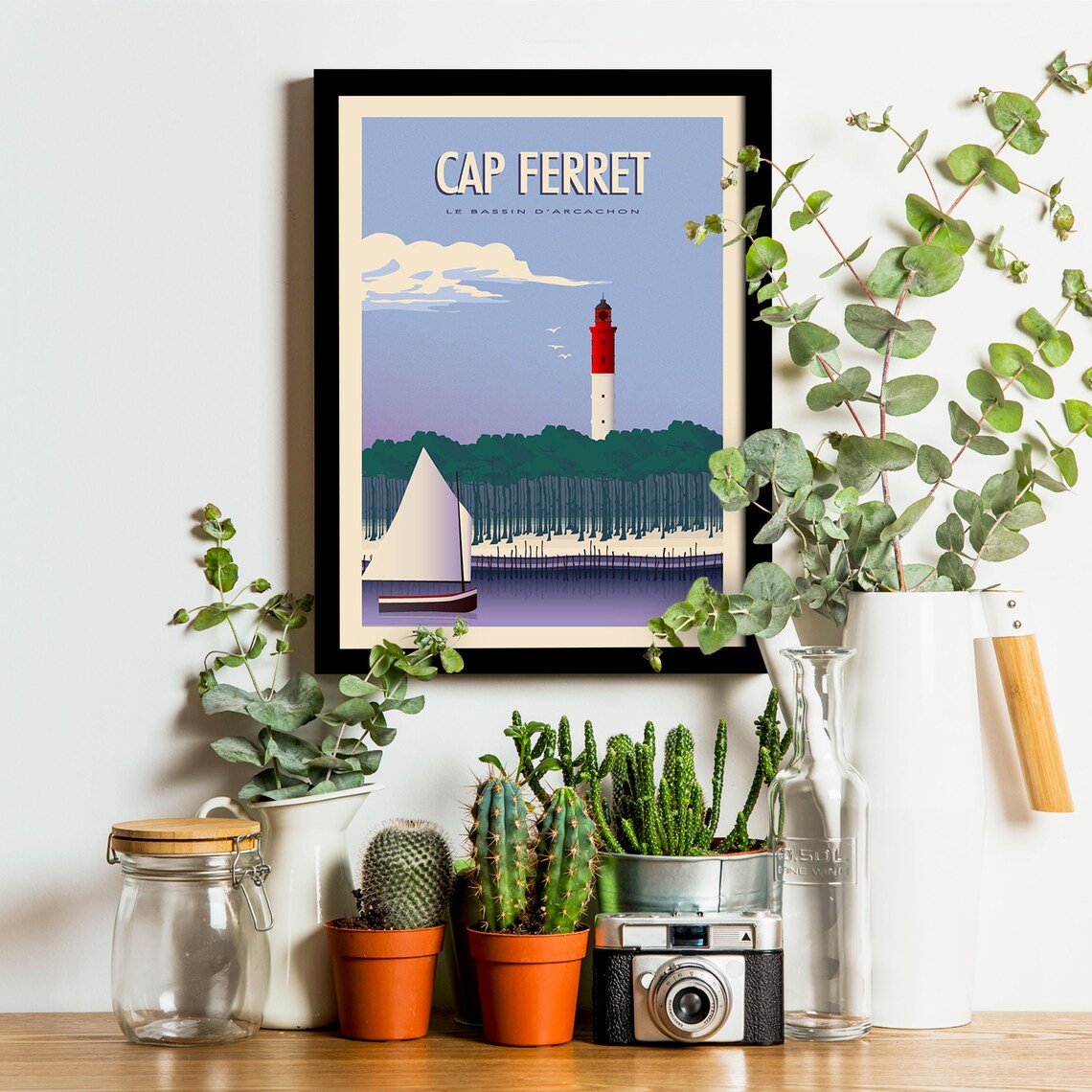 Cap Ferret Vintage Travel Poster, Southwest France - Image 2