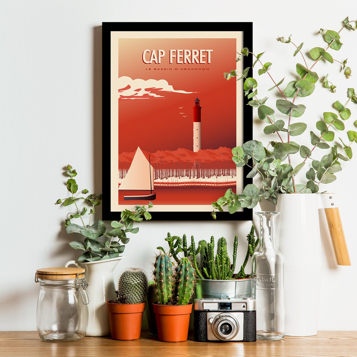 Cap Ferret Vintage Travel Poster, South West France - Image 3
