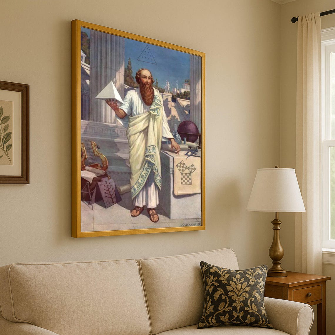 Pythagoras Ancient Greek Philosopher Geometry Painting Wall Art