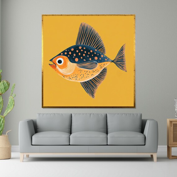 Colorful Fish Artistic Fish Wall Print Animal Wall Art Oceanic Decor Wall Art Design Ready To Hang Decoration