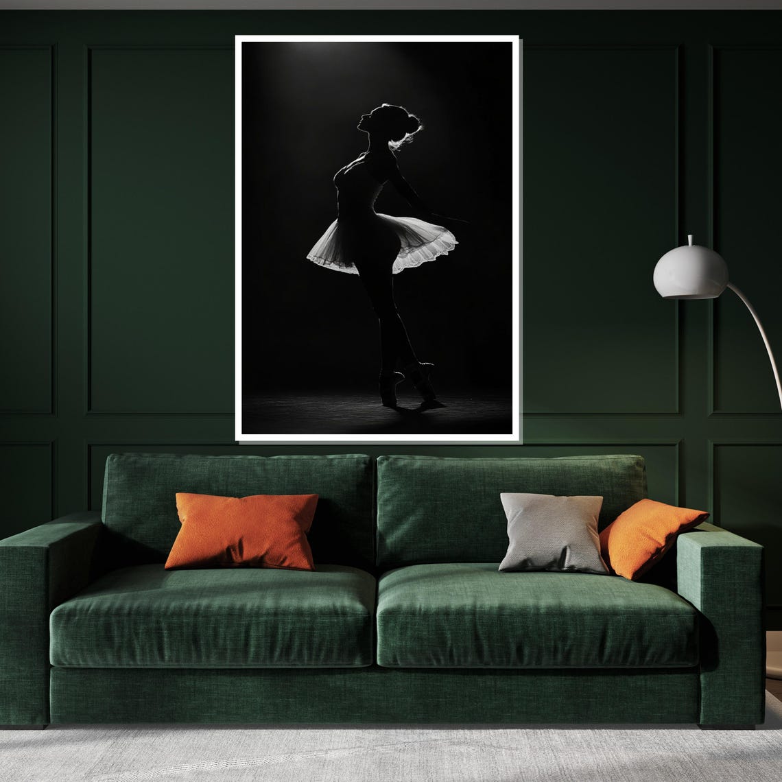 Ballerina Lit By Single Spotlight Deep Black Stage Drama Poster - Image 3