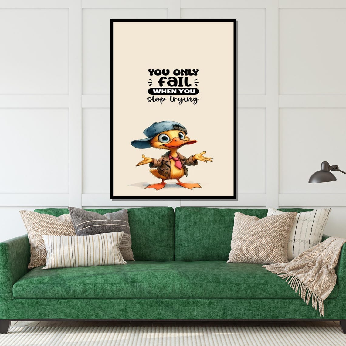 Motivational Duck Inspirational Quote Cute Duckling Art Wall Art Design Ready To Hang Decoration - Image 4