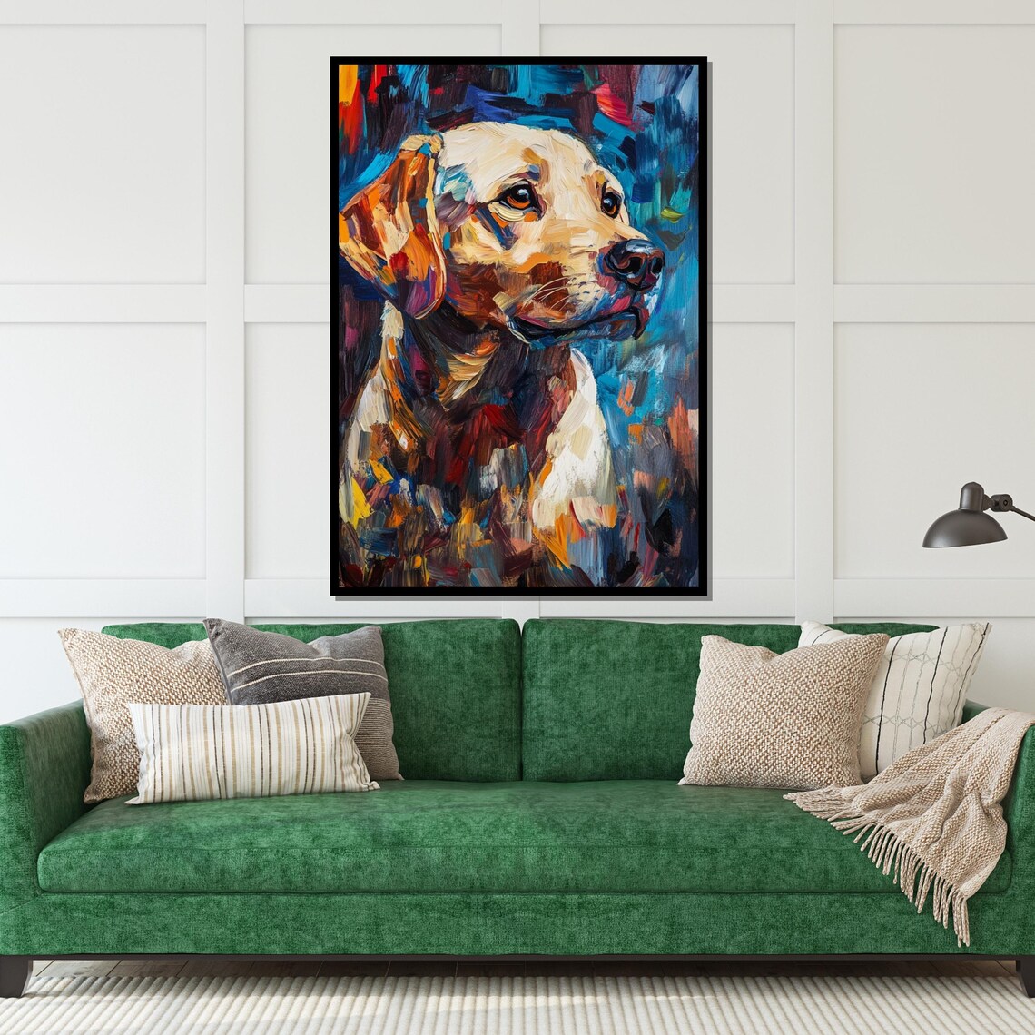 Expressive Labrador Retriever Colorful Painted Dog Portrait Poster - Image 5