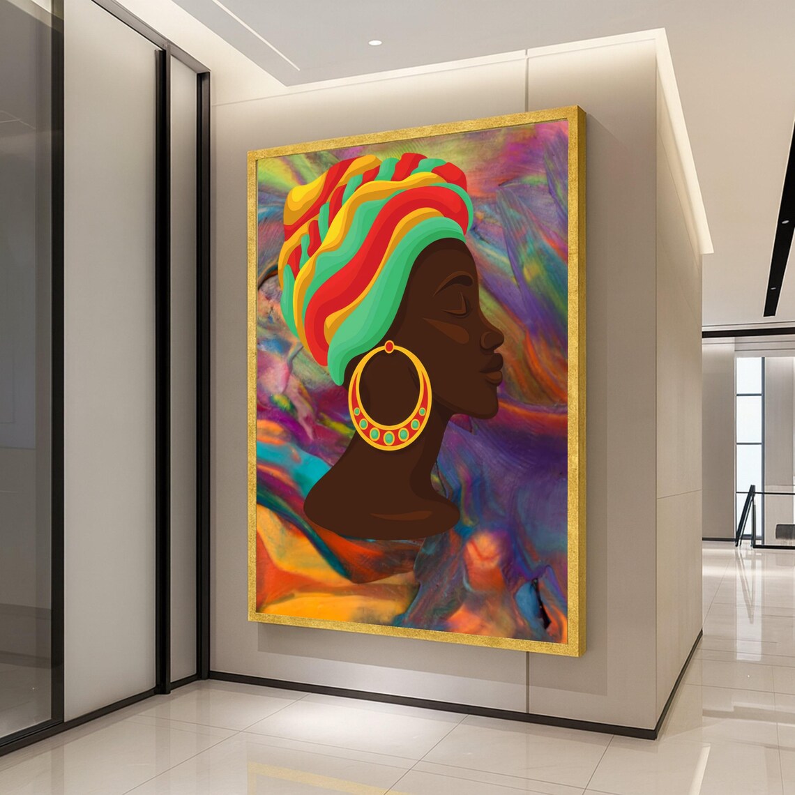 African Woman Profile, Ethnic Portrait Art Print