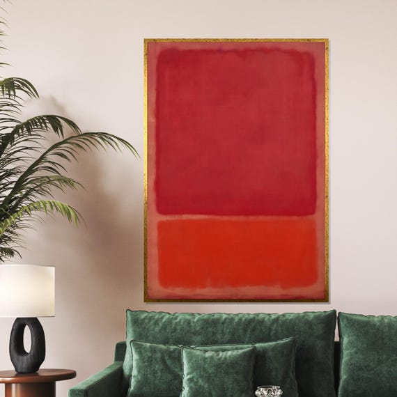 Red Abstract Modern Art Print Minimalist Wall Art Rothko Inspired Design Bold Color Blocks Wall Decor Ready To Hang Art