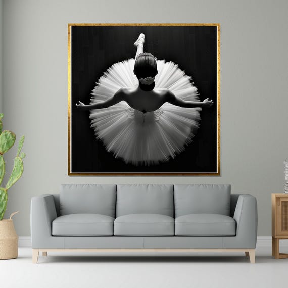 Ballerina Grace Ballet Dance Poster Elegant Art Wall Art Design Ready To Hang Home And Studio Decoration