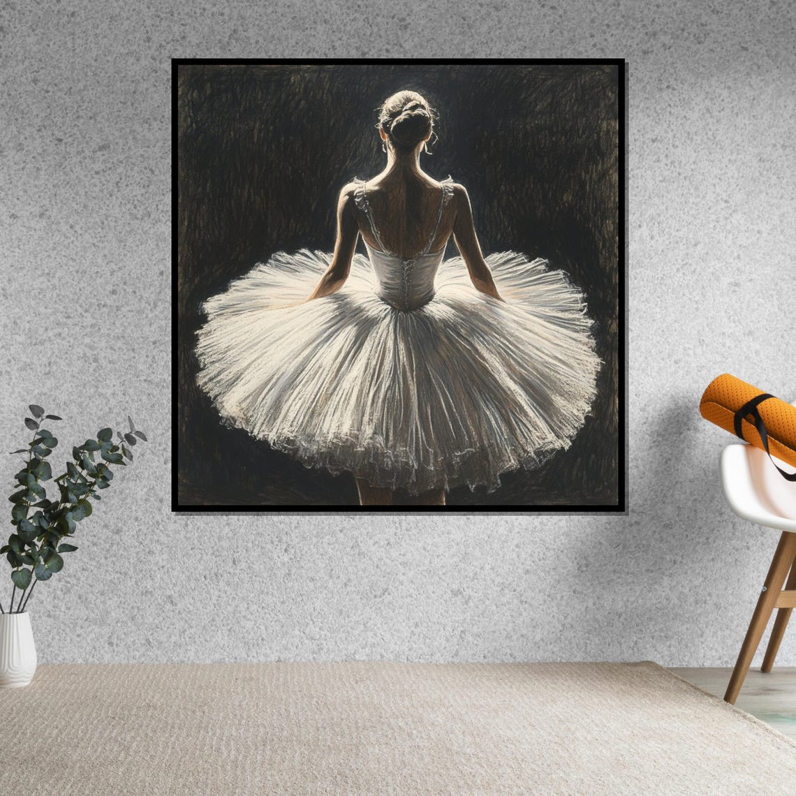 Ballerina in White Tutu Seen from Behind Classic Ballet Poster - Image 5