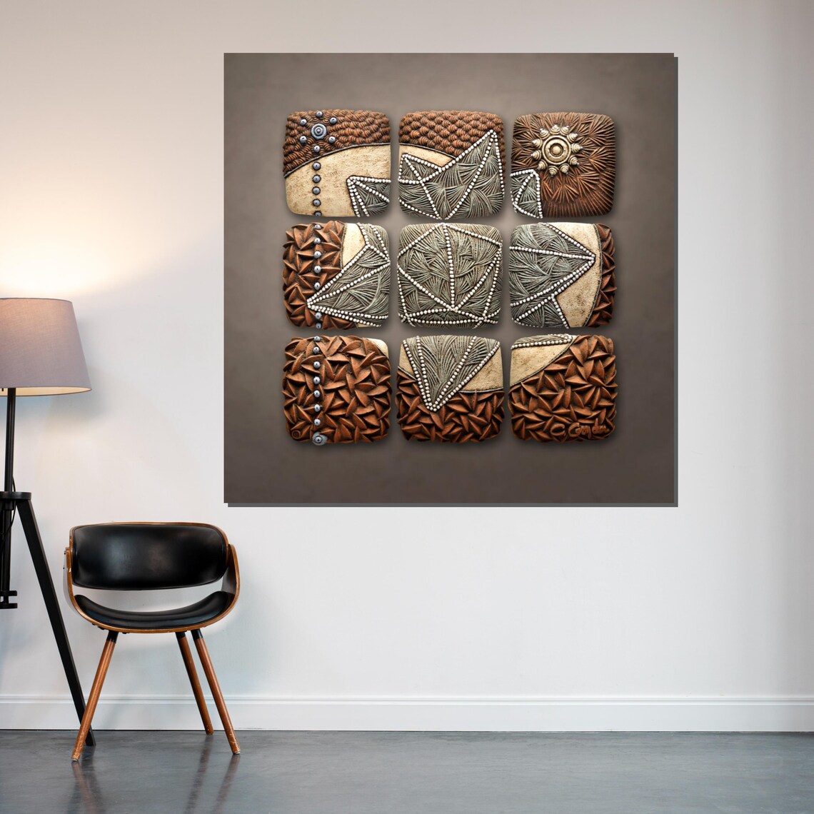 Geometric Texture Wall Art Tribal Pattern Ethnic Design Wall Art Design Ready To Hang Decoration Modern Home Decor - Image 2