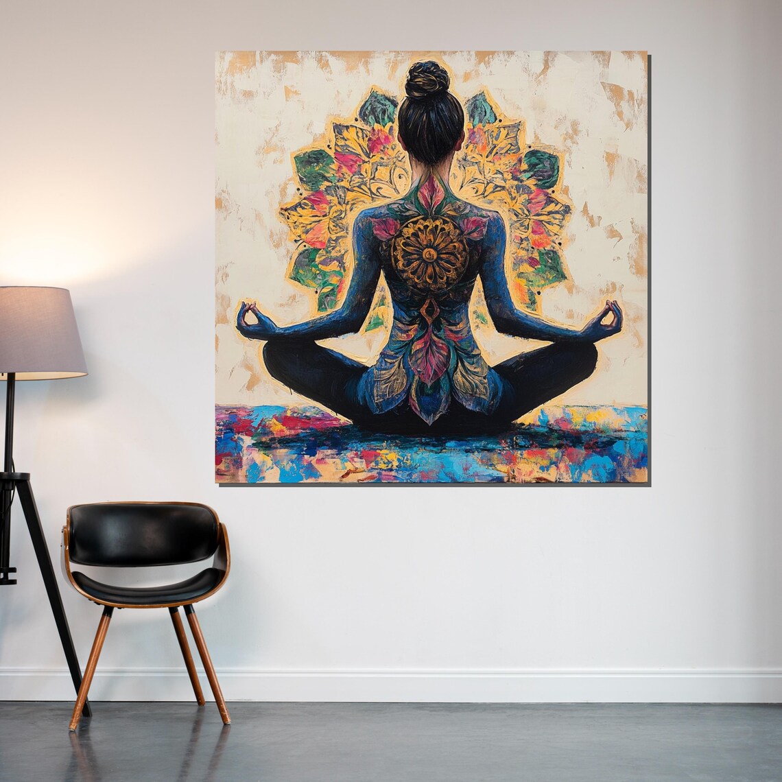Yoga Mandala Art Meditation Poster, Spiritual Print - Image 2