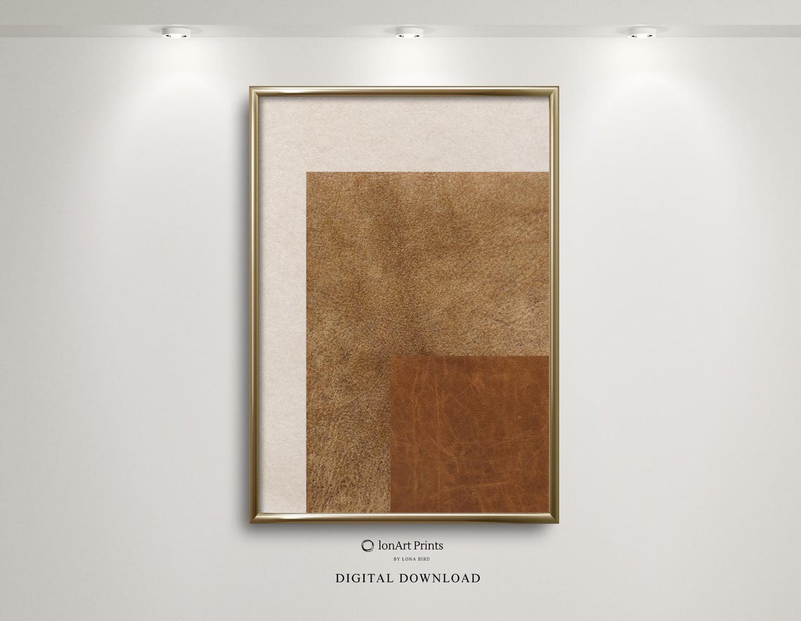 Japandi Beige Copper Color Block Wabi Sabi Calm Abstract Poster