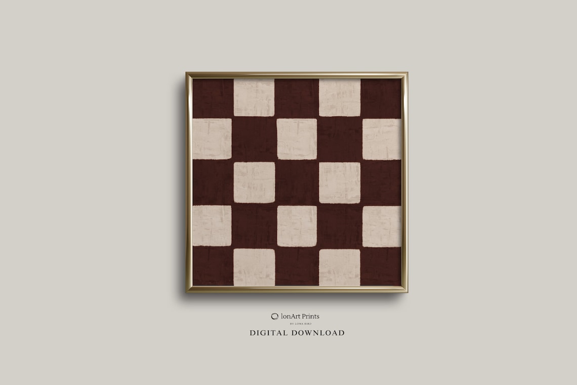 Minimalist Checkerboard Geometric Abstract Art Print