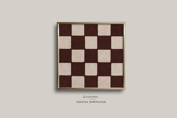 Minimalist Checkerboard Geometric Abstract Art Print