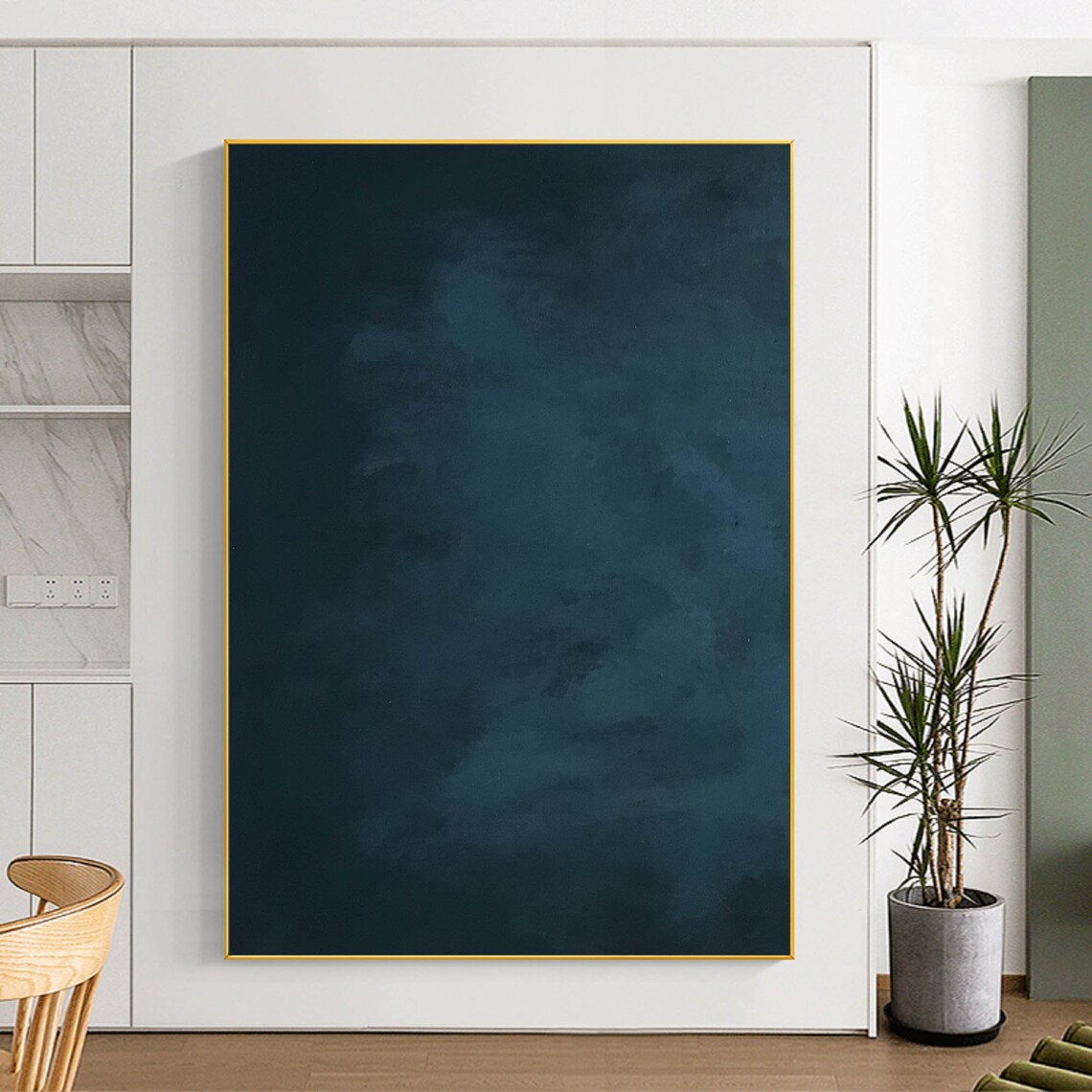 Pure Blue Minimalist Texture, Modernist Abstract Art Print - Image 3