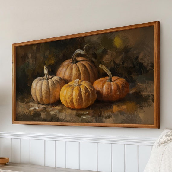 Fall Rustic Pumpkin Painting, Farmhouse Art Print