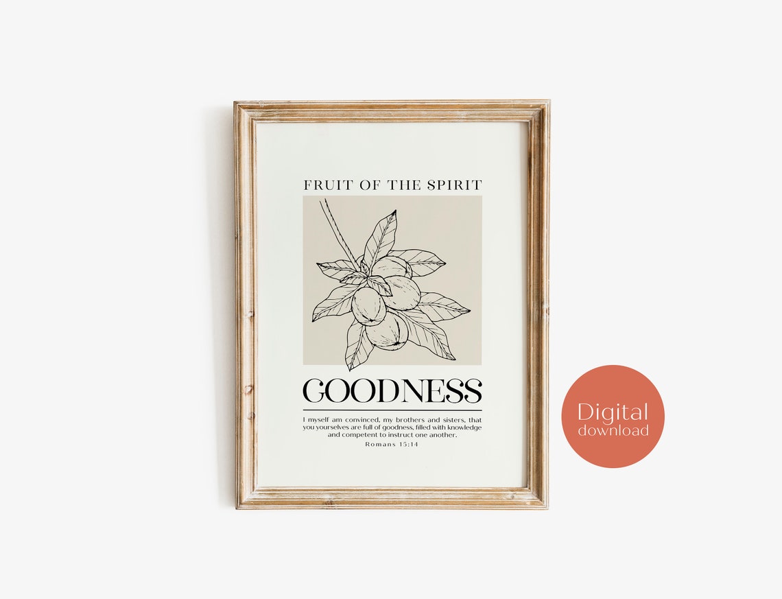 Fruit of the Spirit Goodness Romans 15:14 Botanical Scripture Poster - Image 3