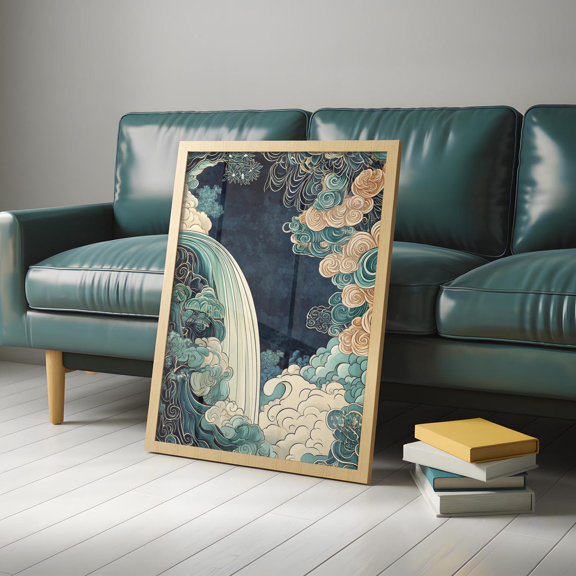 Japanese Ikigai Ukiyo E Print Waterfall Painting Poster Masculine Wall Hanging Art Traditional Japanese Artwork - Image 4
