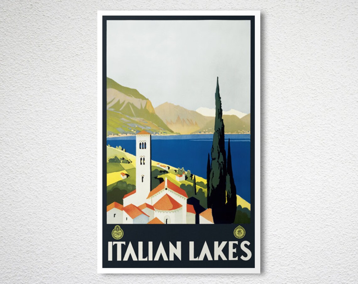 Italian Lakes Vintage Travel Poster, Wall Decor - Image 2