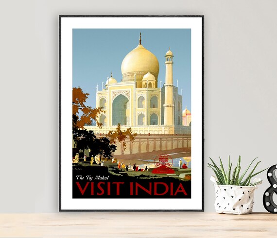 Visit India Vintage Travel Poster Art Print