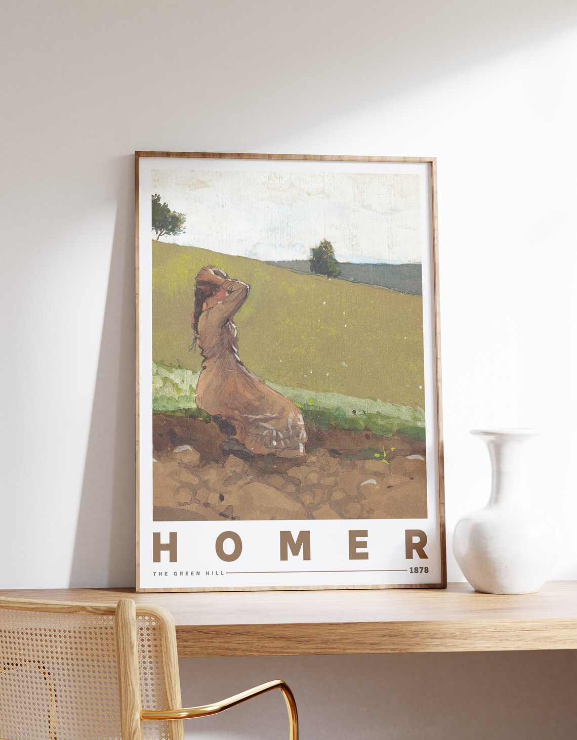 Winslow Homer The Green Hill 1878 Pastoral Landscape Woman Poster