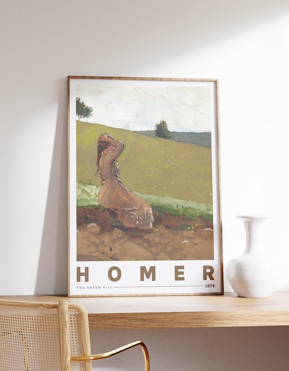 Winslow Homer The Green Hill 1878 Pastoral Landscape Woman Poster