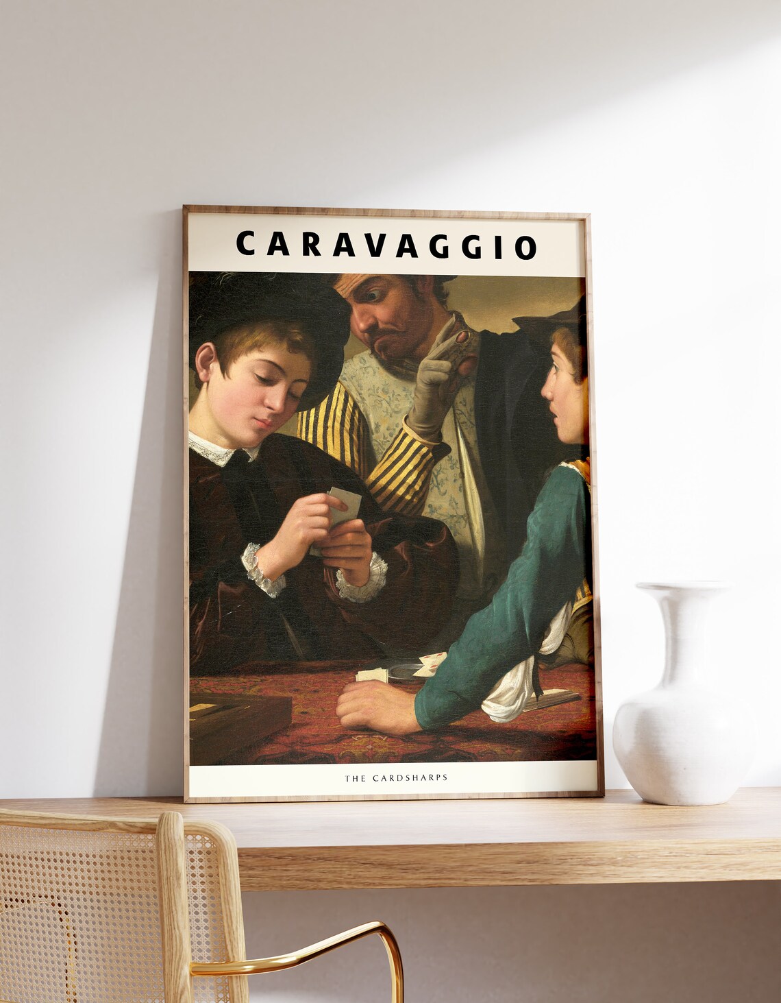 Caravaggio The Cardsharps 1594 Vintage Style Classic Art Poster