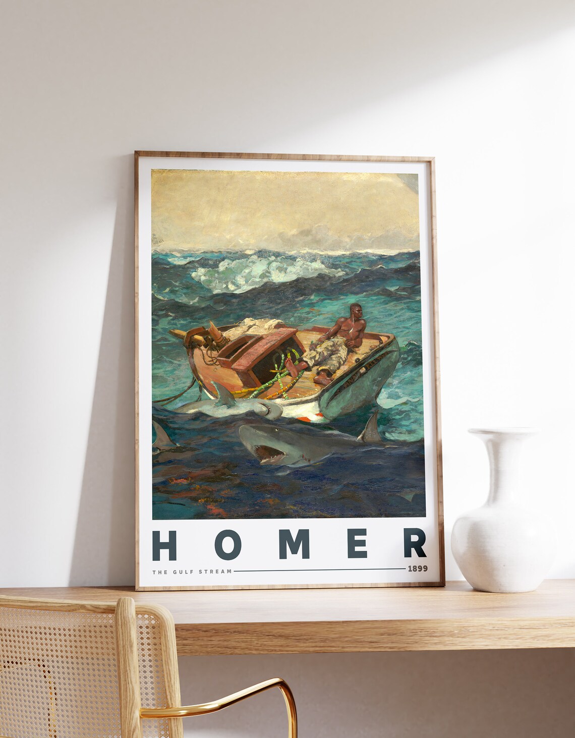 Winslow Homer The Gulf Stream 1899 Shark Boat Ocean Drama Poster