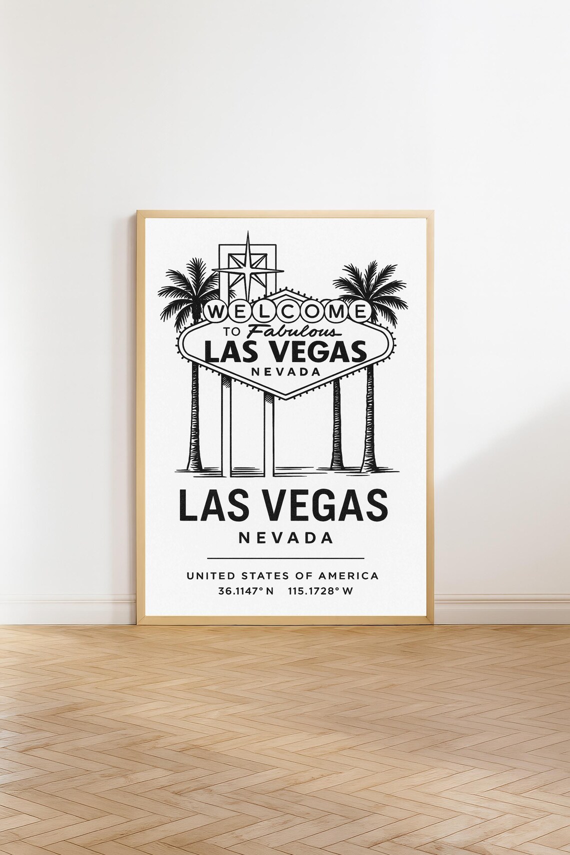 Las Vegas Travel Poster, Vintage Wall Art Print