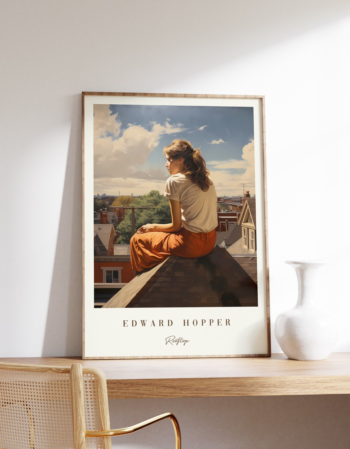 Rooftop by Edward Hopper, Mid-Century Art Print