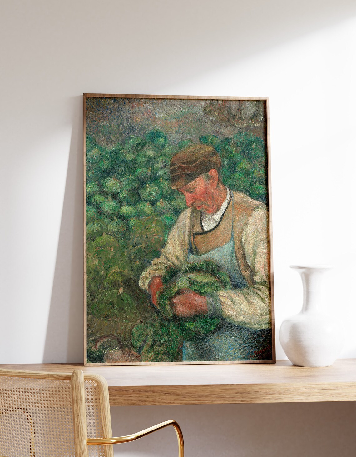 Camille Pissarro Old Peasant With Cabbage 1883 Vintage Painting Art Print