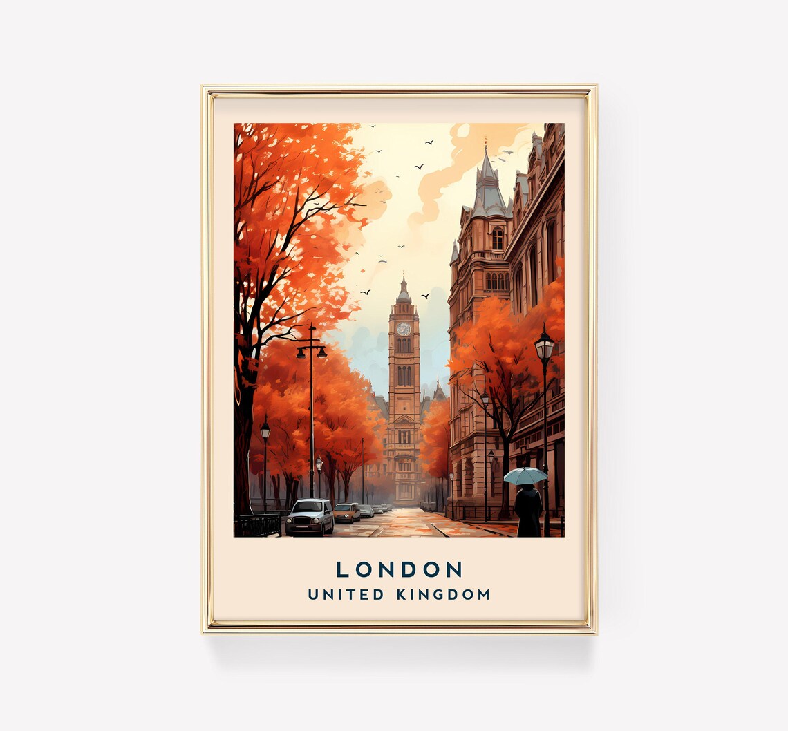 London Travel Poster, United Kingdom Decor
