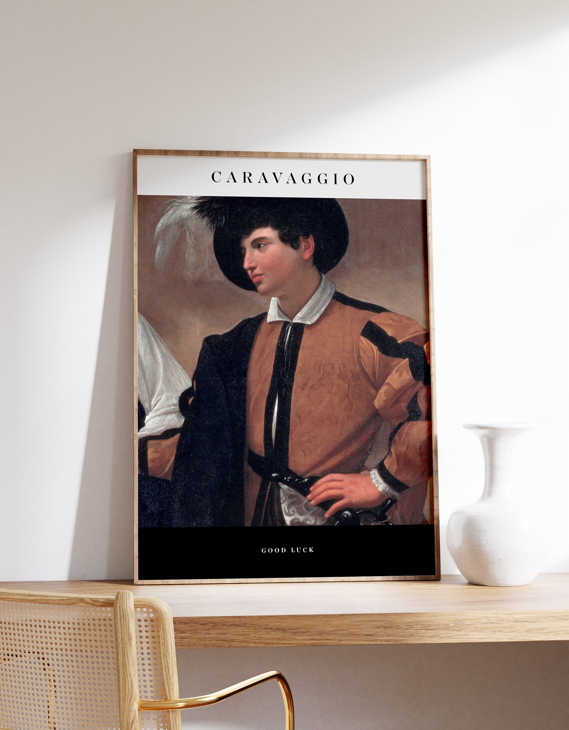 Caravaggio The Fortune Teller Good Luck Minimalist Classic Portrait Poster